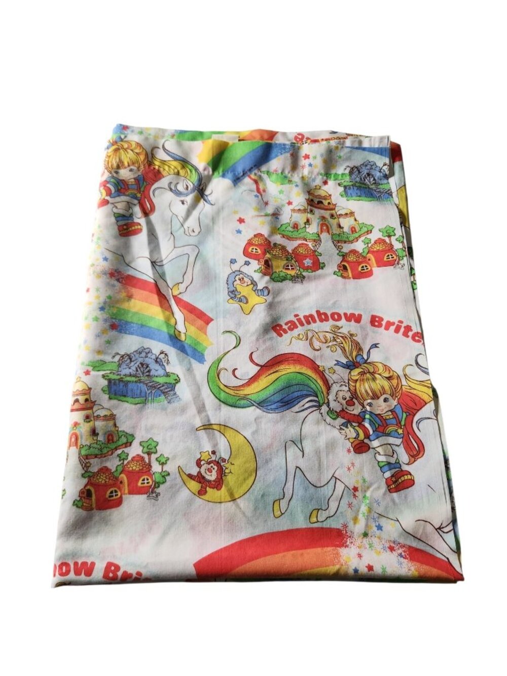 Vintage Rainbow Brite Flat Sheet Only Twin Size USA Hallmark 1983
